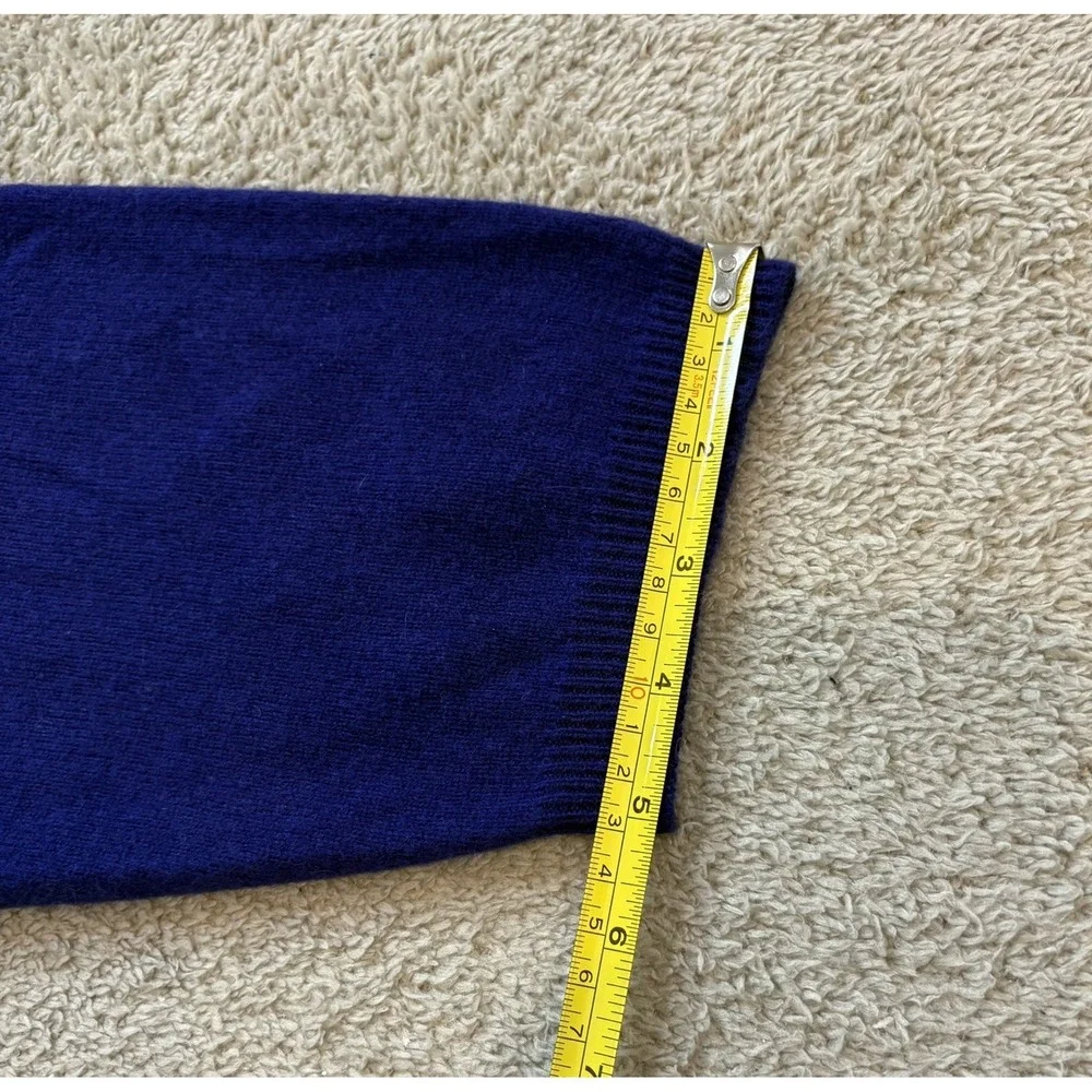 Neiman Marcus Cashmere Sweater Womens 2X Royal Blue V-Neck 3/4 Sleeve Pullover - Picture 12 of 13